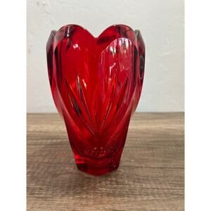 Marquis by Waterford- Red Crystal Vase, Made in Germany Vintage
